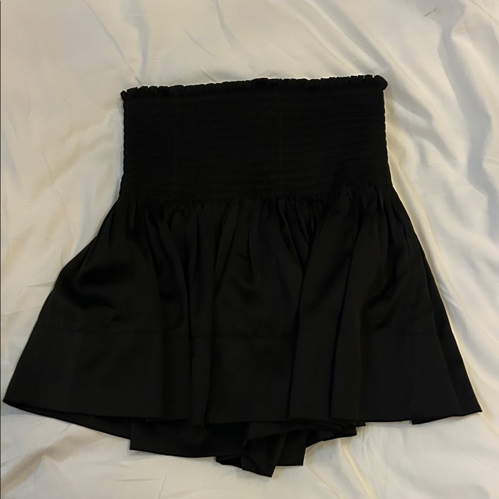 Natural Life Black Smocked Satin Shorts